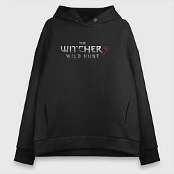 Толстовка оверсайз женская The Witcher 3 logo, цвет: черный