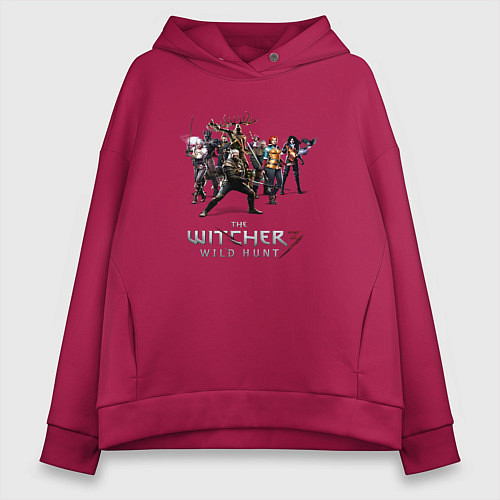 Женское худи оверсайз The Witcher 3 team / Маджента – фото 1