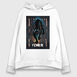 Толстовка оверсайз женская Fenrir black vinyl, цвет: белый