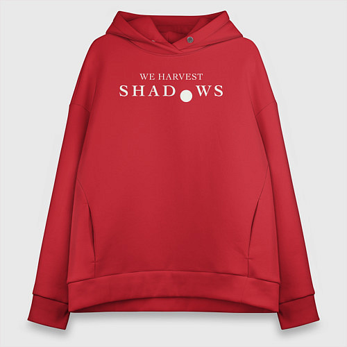 Женское худи оверсайз We harvest shadows logo / Красный – фото 1