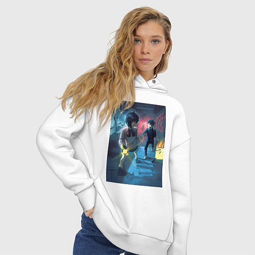 Женское худи оверсайз Дандадан: Момо Аясэ / Белый – фото 3