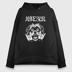 Толстовка оверсайз женская Maneskin rock dog, цвет: черный