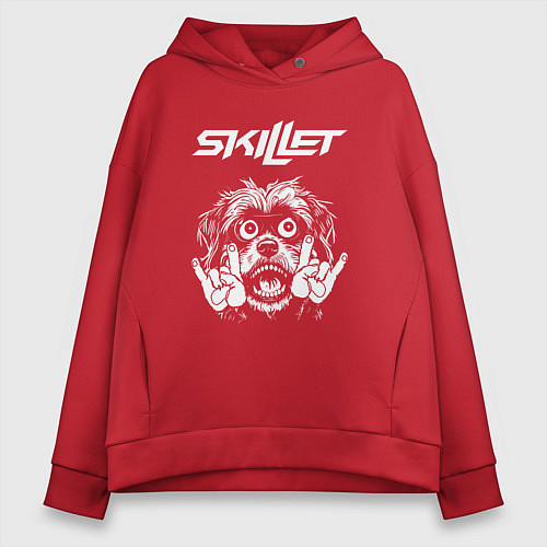 Женское худи оверсайз Skillet rock dog / Красный – фото 1