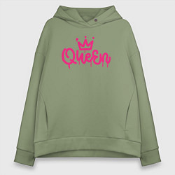 Толстовка оверсайз женская Pink queen, цвет: авокадо