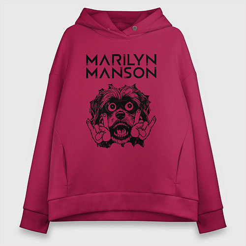 Женское худи оверсайз Marilyn Manson - rock dog / Маджента – фото 1