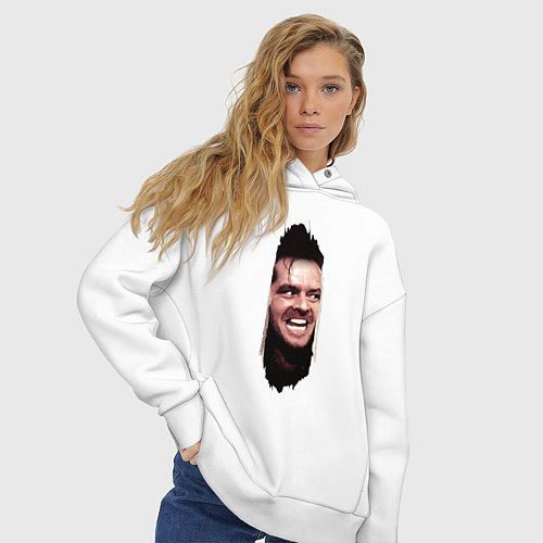 Женское худи оверсайз А вот и Джонни из фильма Сияние / Белый – фото 3