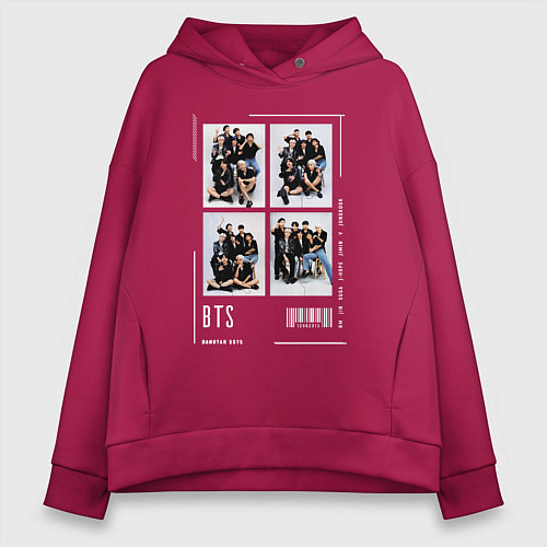 Женское худи оверсайз Bts selfie / Маджента – фото 1