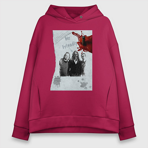 Женское худи оверсайз Mr friendly / Маджента – фото 1