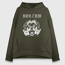 Толстовка оверсайз женская Burzum rock dog, цвет: хаки