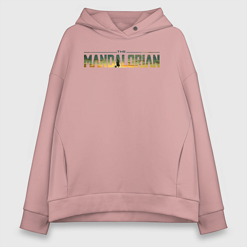 Женское худи оверсайз The mandalorian season 3 logo / Пыльно-розовый – фото 1