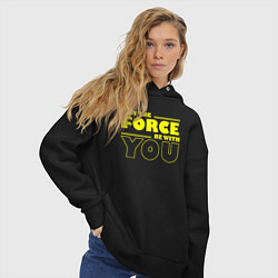 Толстовка оверсайз женская May the force be with you Star wars, цвет: черный — фото 2