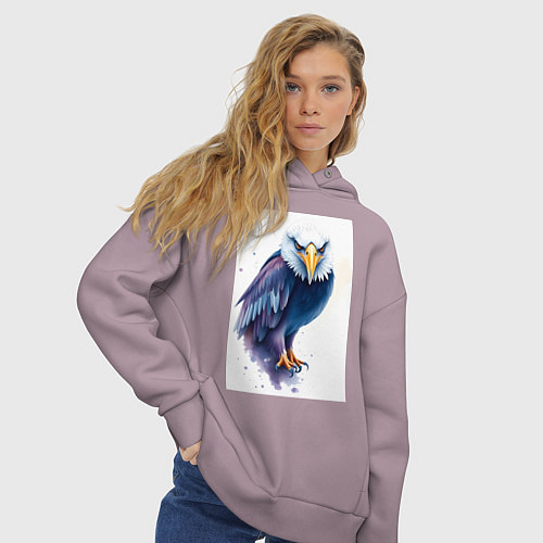 Женское худи оверсайз Синий орел / Сиреневый – фото 3