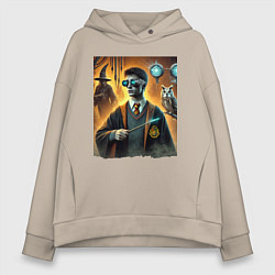 Толстовка оверсайз женская Harry Potter - steampunk fantasy, цвет: миндальный