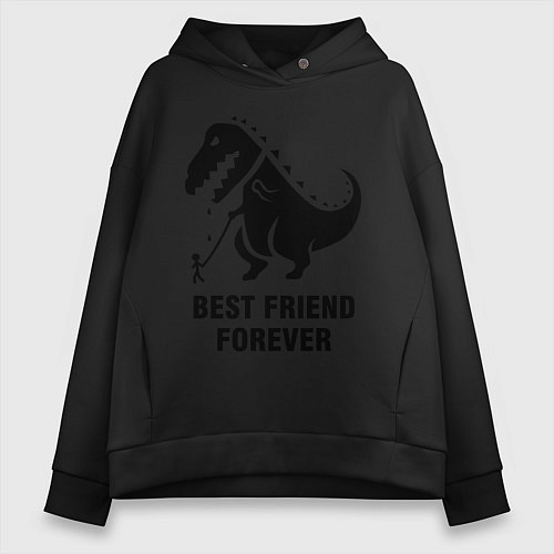 Женское худи оверсайз Godzilla best friend / Черный – фото 1