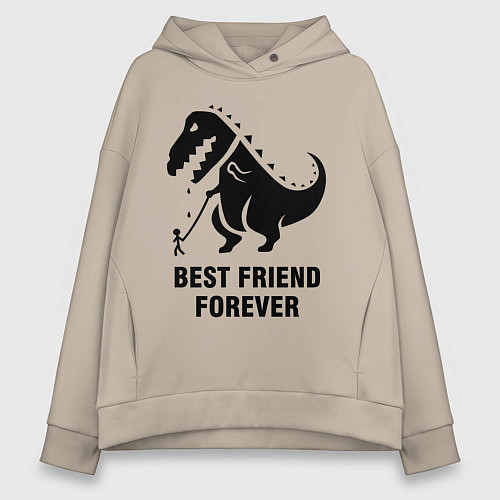 Женское худи оверсайз Godzilla best friend / Миндальный – фото 1