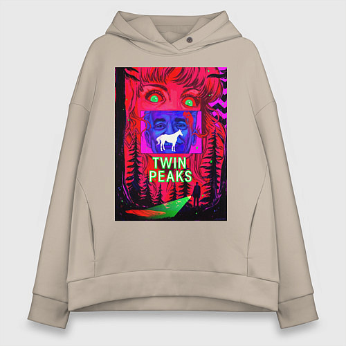 Женское худи оверсайз Загадка Лоры Палмер / Миндальный – фото 1