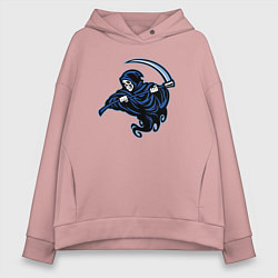 Толстовка оверсайз женская Death mood, цвет: пыльно-розовый