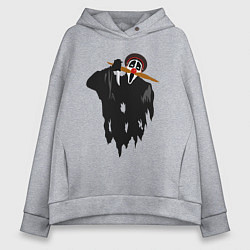 Толстовка оверсайз женская Крик-мужик из Деревня дураков мем, цвет: меланж