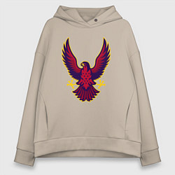Толстовка оверсайз женская Гордый орёл, цвет: миндальный