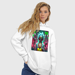 Толстовка оверсайз женская Rick and Morty - horror fantasy, цвет: белый — фото 2