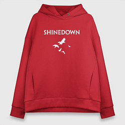 Толстовка оверсайз женская Shinedown - logo, цвет: красный