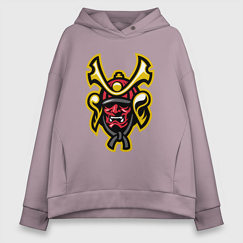 Женское худи оверсайз Samurai face / Сиреневый – фото 1
