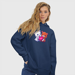 Толстовка оверсайз женская Teddy love, цвет: тёмно-синий — фото 2