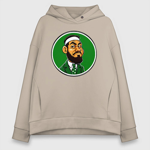 Женское худи оверсайз Бостон Селтикс Браун / Миндальный – фото 1