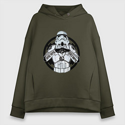 Толстовка оверсайз женская Империя победит повстанцы падут, цвет: хаки