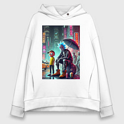 Толстовка оверсайз женская Rick and Morty are homeless people from New York, цвет: белый