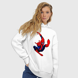 Толстовка оверсайз женская Человек паук в полёте, цвет: белый — фото 2
