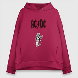 Толстовка оверсайз женская AcDc - roook, цвет: маджента