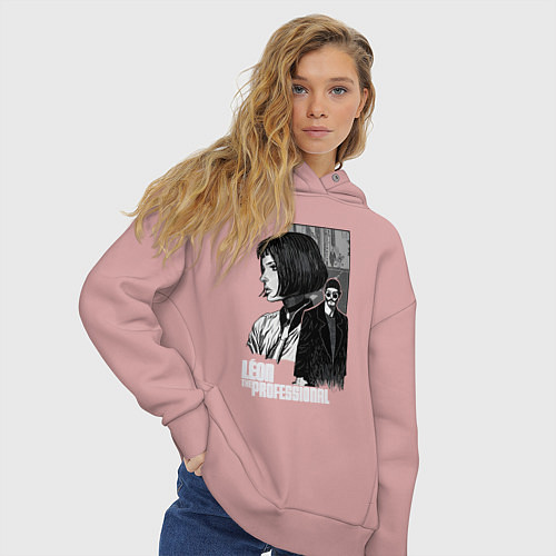 Женское худи оверсайз Леон / Пыльно-розовый – фото 3