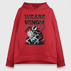 Толстовка оверсайз женская Rick and slime - we are Venom, цвет: красный