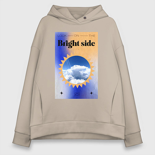 Женское худи оверсайз Светлая сторона / Миндальный – фото 1