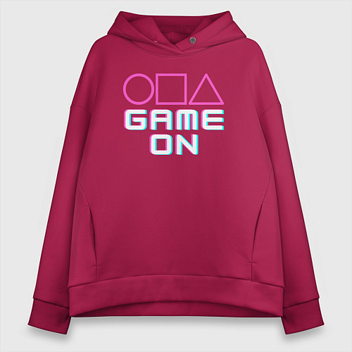 Женское худи оверсайз Squid game on / Маджента – фото 1