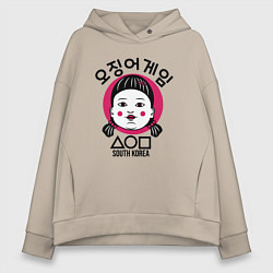 Толстовка оверсайз женская South Korea girl, цвет: миндальный