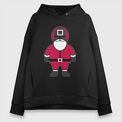 Толстовка оверсайз женская Squid game Santa, цвет: черный