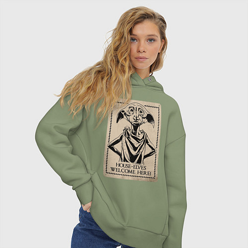 Женское худи оверсайз Dobby / Авокадо – фото 3