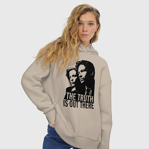 Женское худи оверсайз Fox and Dana / Миндальный – фото 3