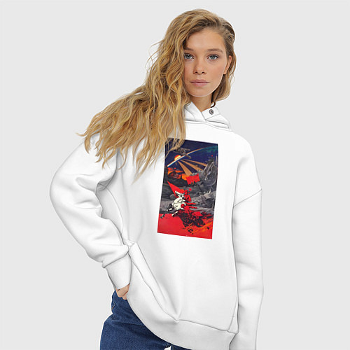 Женское худи оверсайз Советский Союз - на пути к звездам / Белый – фото 3