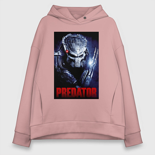 Женское худи оверсайз Predator in the helmet / Пыльно-розовый – фото 1