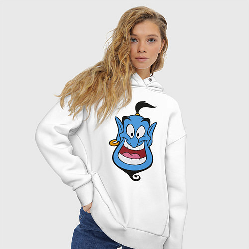 Женское худи оверсайз Аладдин - Джинни / Белый – фото 3