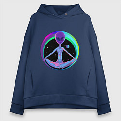 Толстовка оверсайз женская Alien Peace, цвет: тёмно-синий