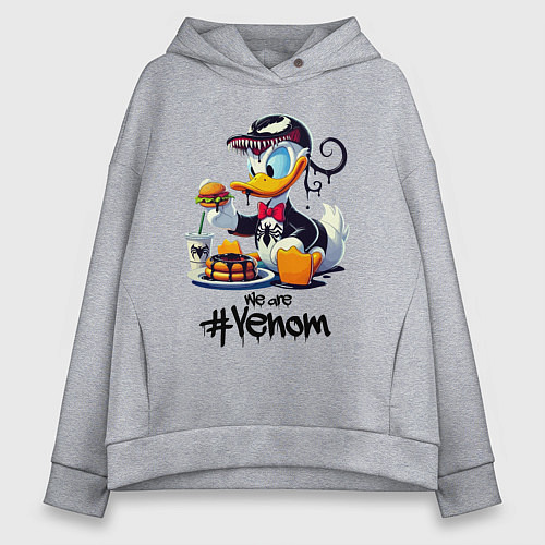 Женское худи оверсайз Venom-Duck and fastfood / Меланж – фото 1