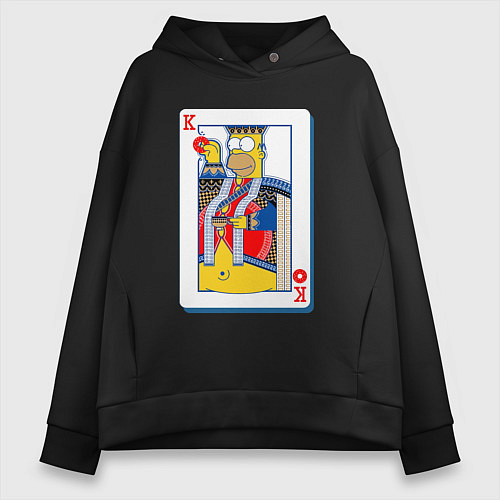 Женское худи оверсайз Король Гомер / Черный – фото 1
