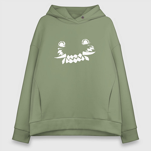 Женское худи оверсайз Демоническая улыбка / Авокадо – фото 1