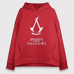 Толстовка оверсайз женская Assassins creed - shadows white, цвет: красный