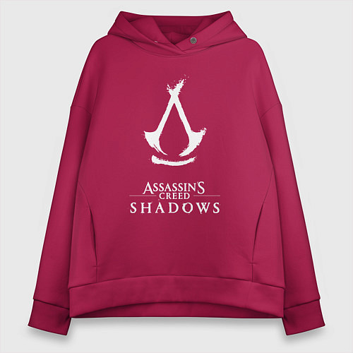 Женское худи оверсайз Assassins creed - shadows white / Маджента – фото 1