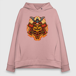 Толстовка оверсайз женская Огненный самурай, цвет: пыльно-розовый